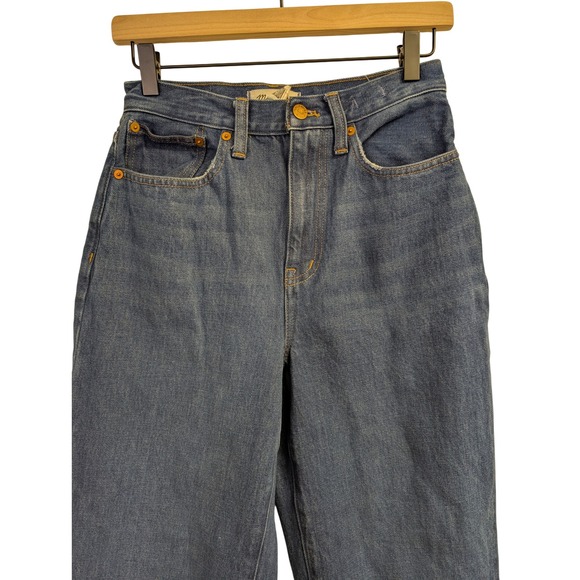 Madewell‎ Baggy Straight Jeans Slouchy Rigid Denim Hemp Dark Worn Indigo Wash 25 - Picture 5 of 9